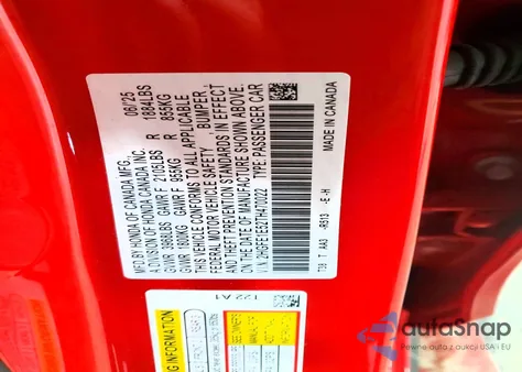 2026 Honda Civic Si из США, поврежденный, VIN 2HGFE1E52TH470022